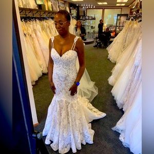 Allure Gown Ivory & Nude with pearls $ rhinestones